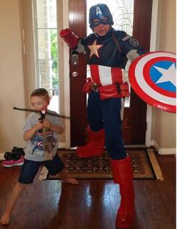 Rent a captain america superheroparty character for kids party in houston , texas.