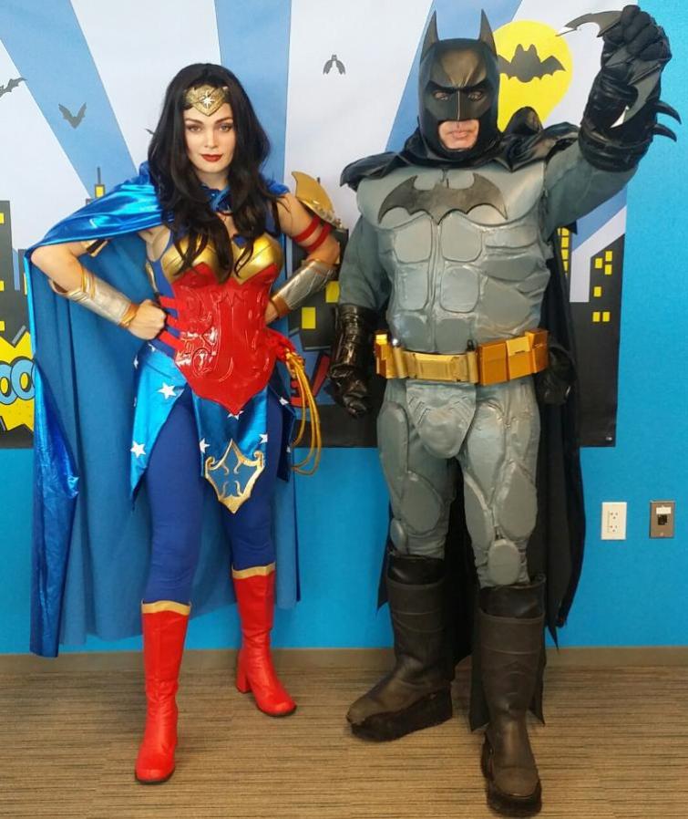 Rent Batman and Wonder woman for a super hero birthday party in Houston, Texas