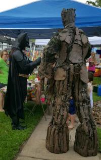 Batman and groot rental at a superhero party in spring, texas.