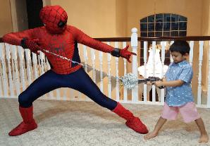 Rent a super hero for your child's birthday party when you want the best games, props, and costumes extras.