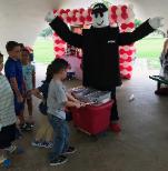 Rent this mascot costumed character for birthday parties for kids that love the roblox game.