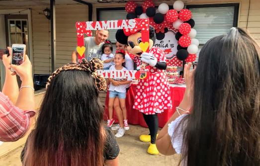 Rent our party character mascot girl mouse for birthday parties in Houston