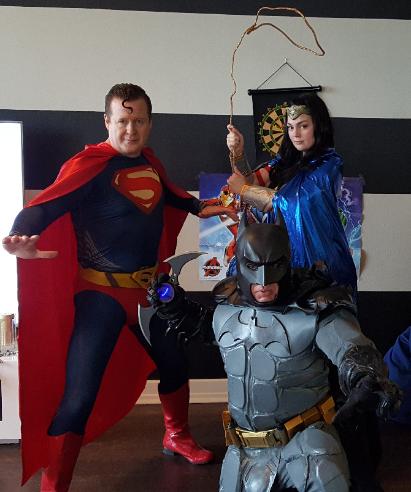 Rent these superheroes for the best costumed character birthday parties in Houston. They are ready for action to superhero train with awesomw props, games, and pictures.