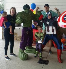 Rent a Hulk superhero party for kid's birthday party in Houston, Texas.