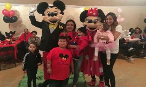 Mickey & minnie mascots at a birthday party in sugarland, texas.