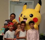 Pikachu rental mascot for a birthday party in Kingwood, texas.